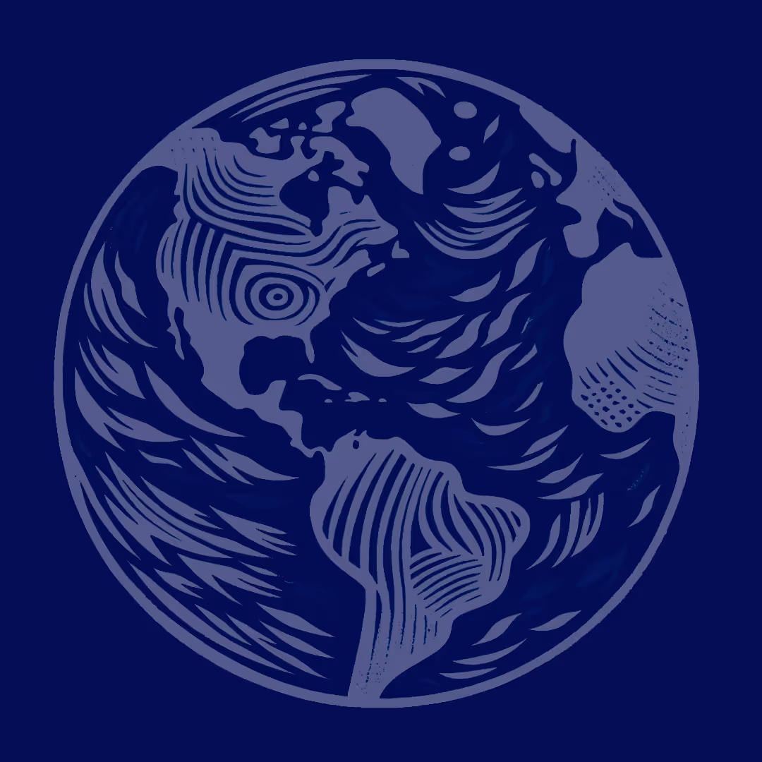 Earth art in tonal blues